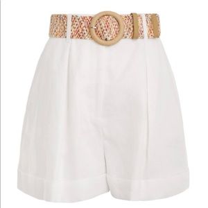 Zimmerman White Linen Shorts 0P